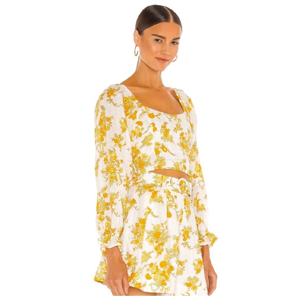 NEW FAITHFULL THE BRAND REVOLVE FLORAL PRINT LINEN CROP TOP - Picture 4 of 10